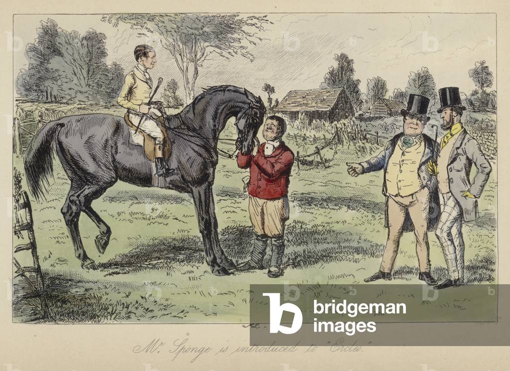 John Leech illustration for Mr Sponge's Sporting Tour (coloured engraving)