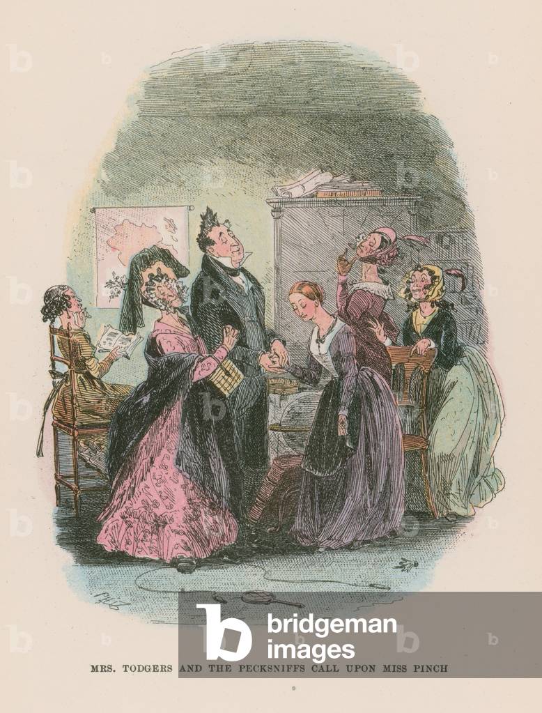 Illustration for Martin Chuzzlewit (colour litho)