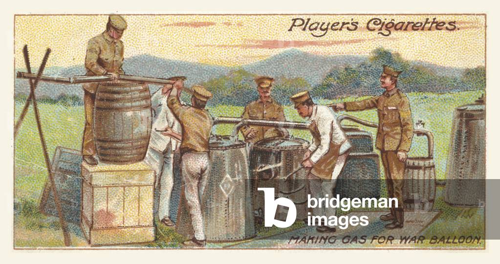 Making gas for war balloon (chromolitho)
