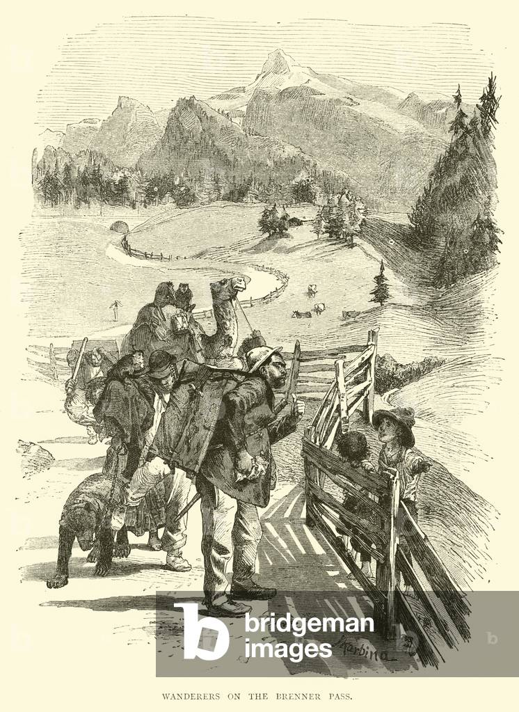 Wanderers on the Brenner Pass (engraving)