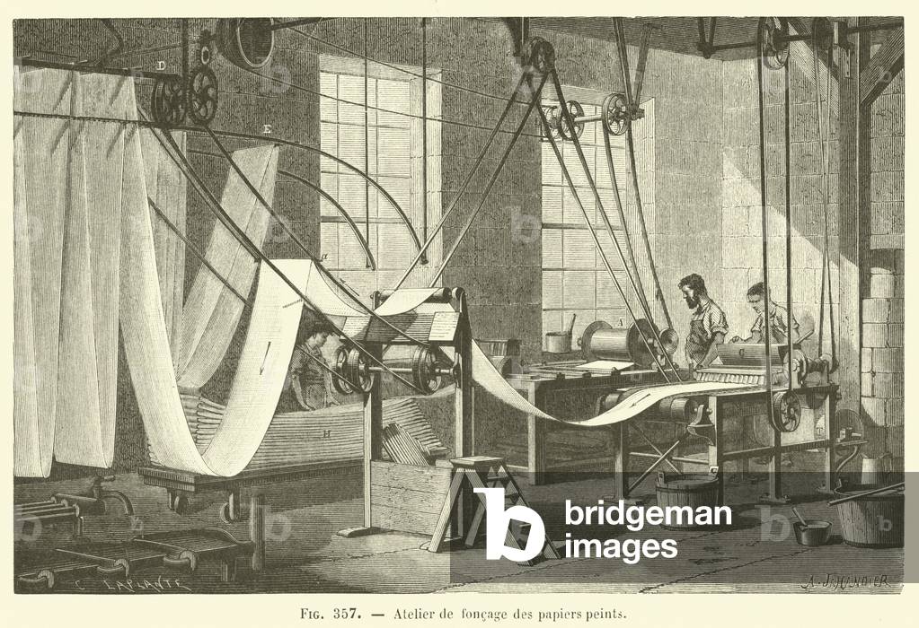 Atelier de foncage des papiers peints (engraving)