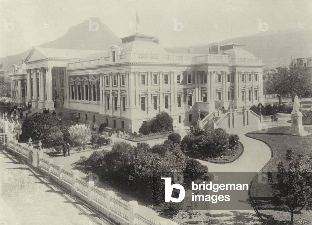 Houses of Parliament, Cape Town (b/w photo)