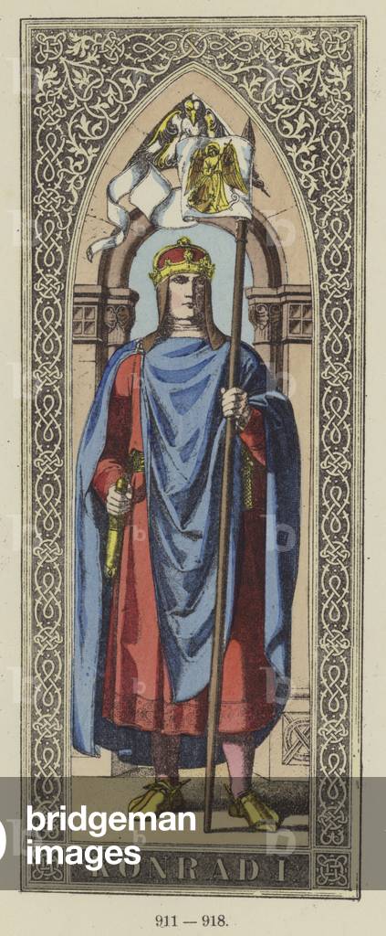 Konrad I, 911-918 (coloured engraving)