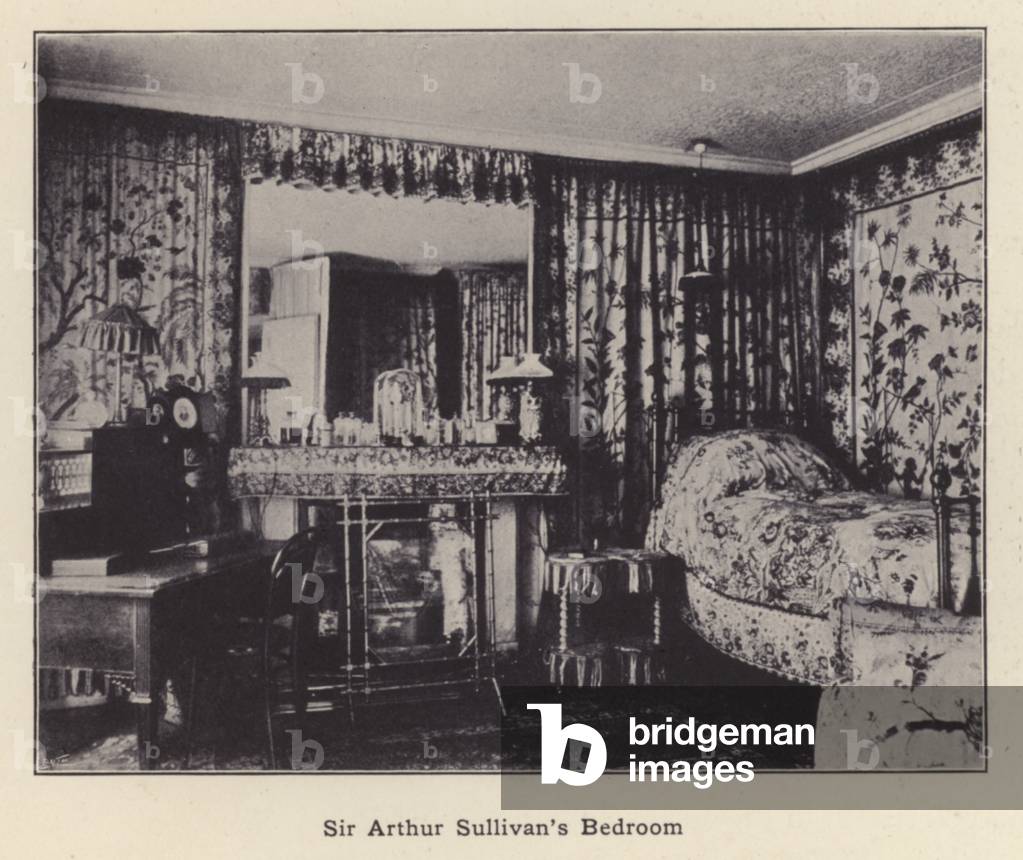 Sir Arthur Sullivan's Bedroom (b/w photo)