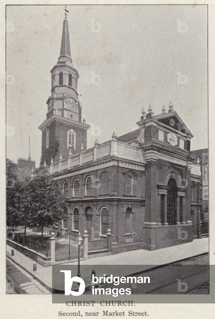 Philadelphia: Christ Church, Second, near Market Street (b/w photo)