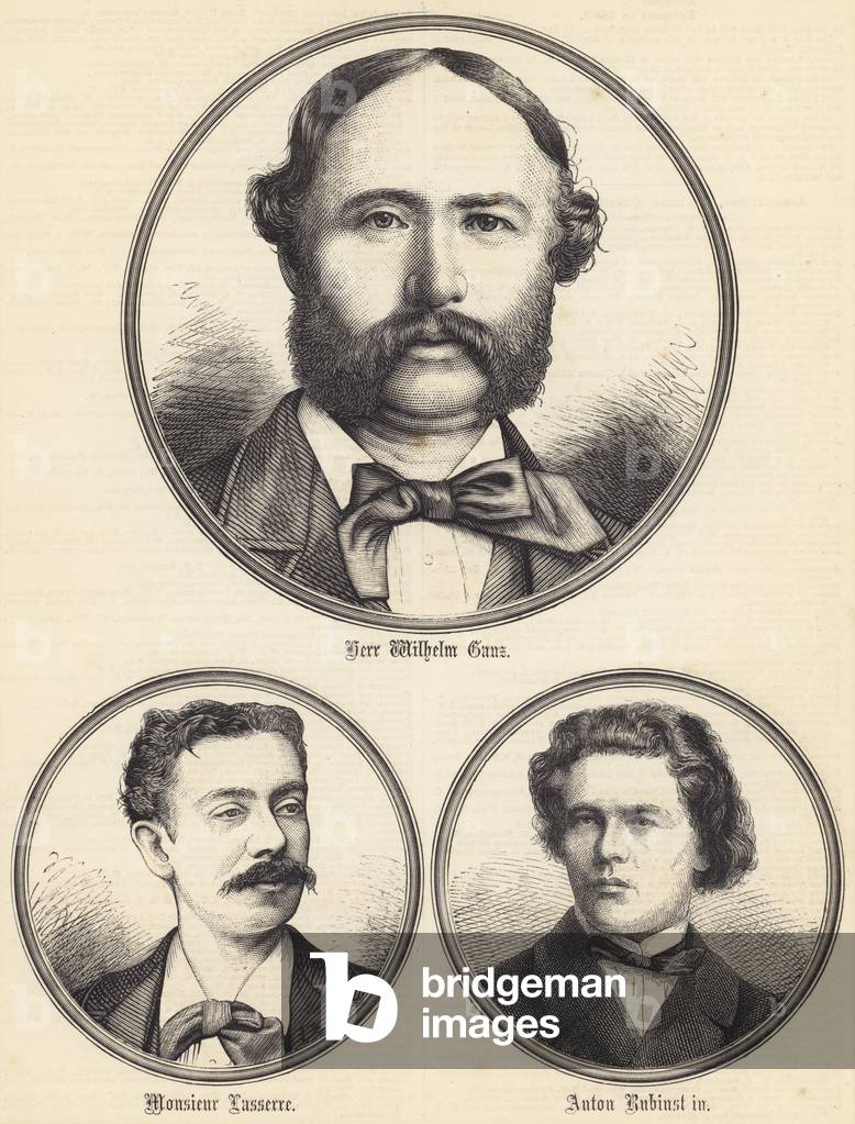 Herr Wilhelm Ganz, Monsieur Lasserre, Anton Rubinstein (engraving)