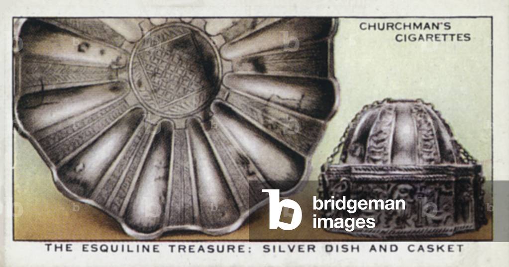 Treasure Trove: The Esquiline treasure, silver dish and casket (colour litho)