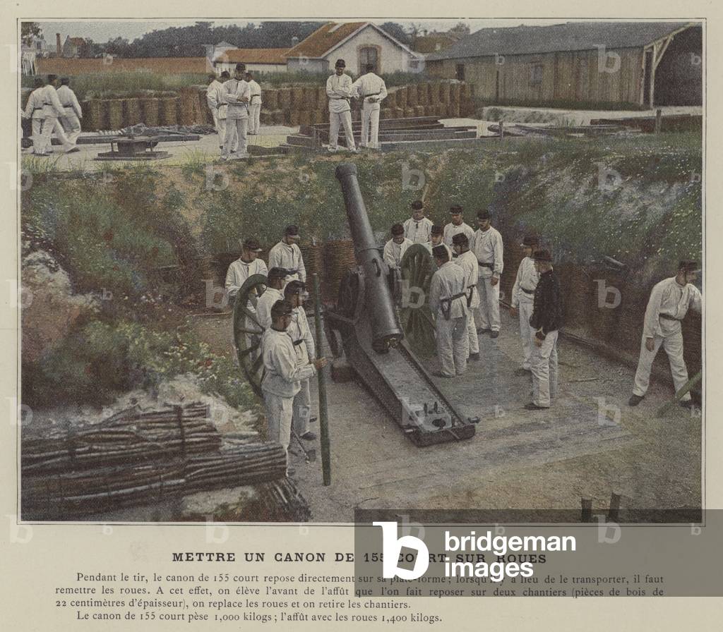 Mettre un Canon de 155 Court sur Roues (coloured photo)