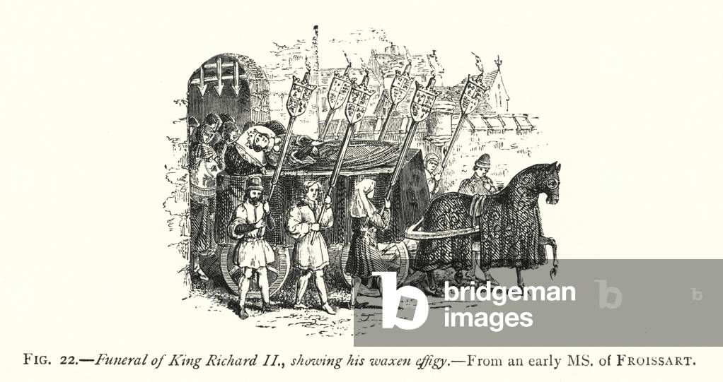 Funeral of King Richard II, showing his waxen effigy (engraving)