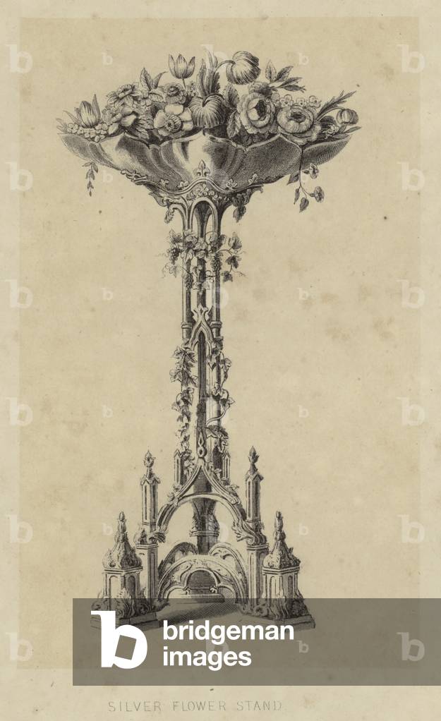 Silver Flower Stand (litho)