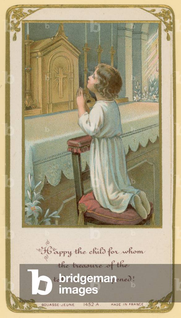 Happy the child for whom the treasure of the tabernacle is opened! (chromolitho)