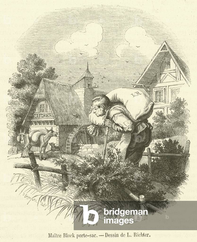 Maitre Block porte-sac (engraving)