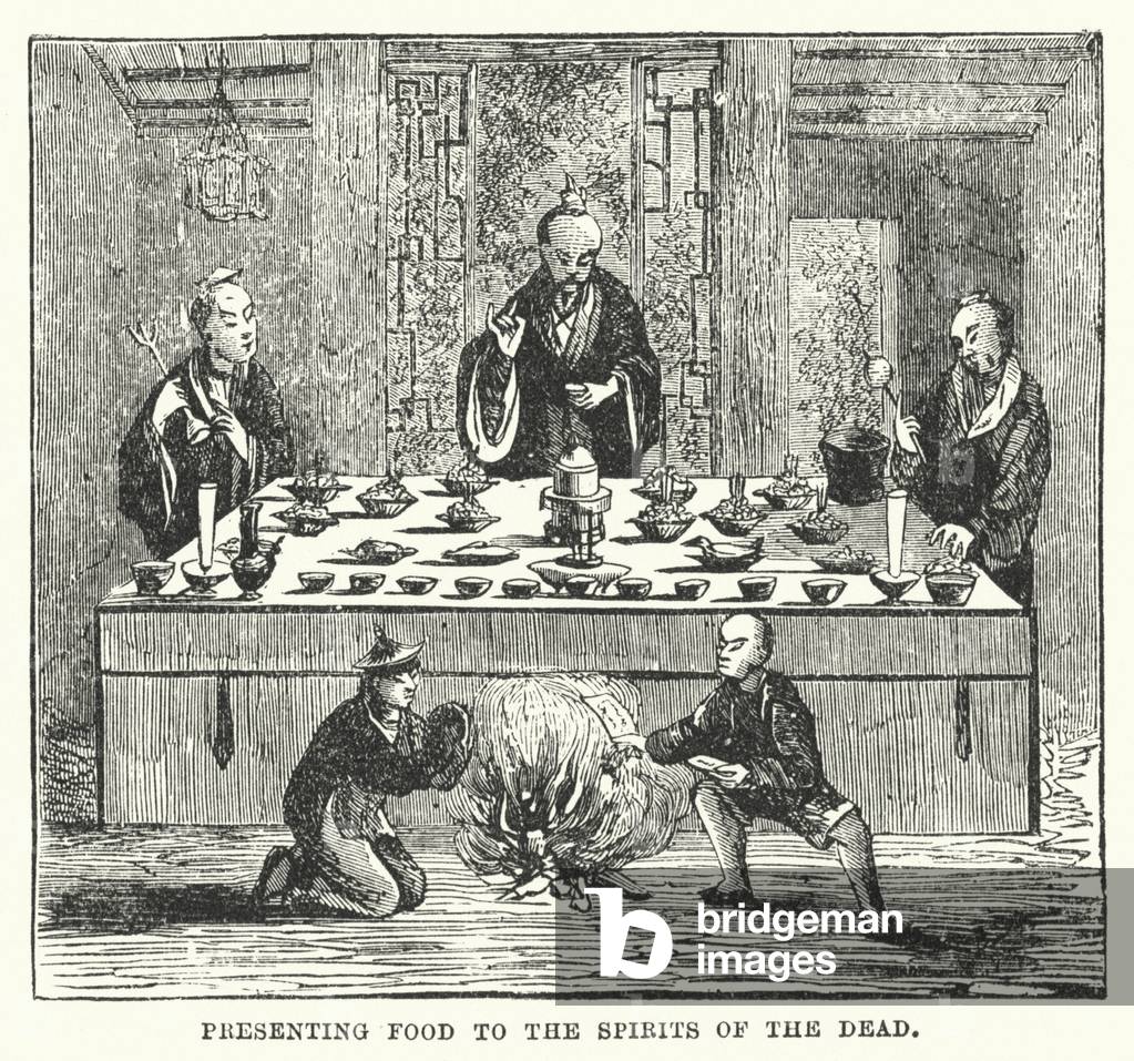 Presenting Food to the Spirits of the Dead (engraving)