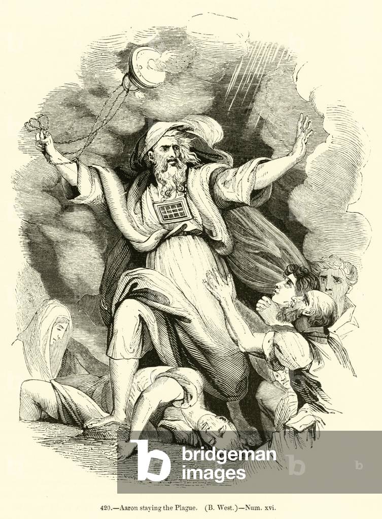 Aaron staying the Plague, B West, Numbers xvi (engraving)