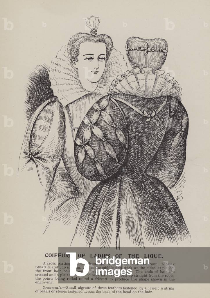 Coiffure of Ladies of the Ligue (engraving)