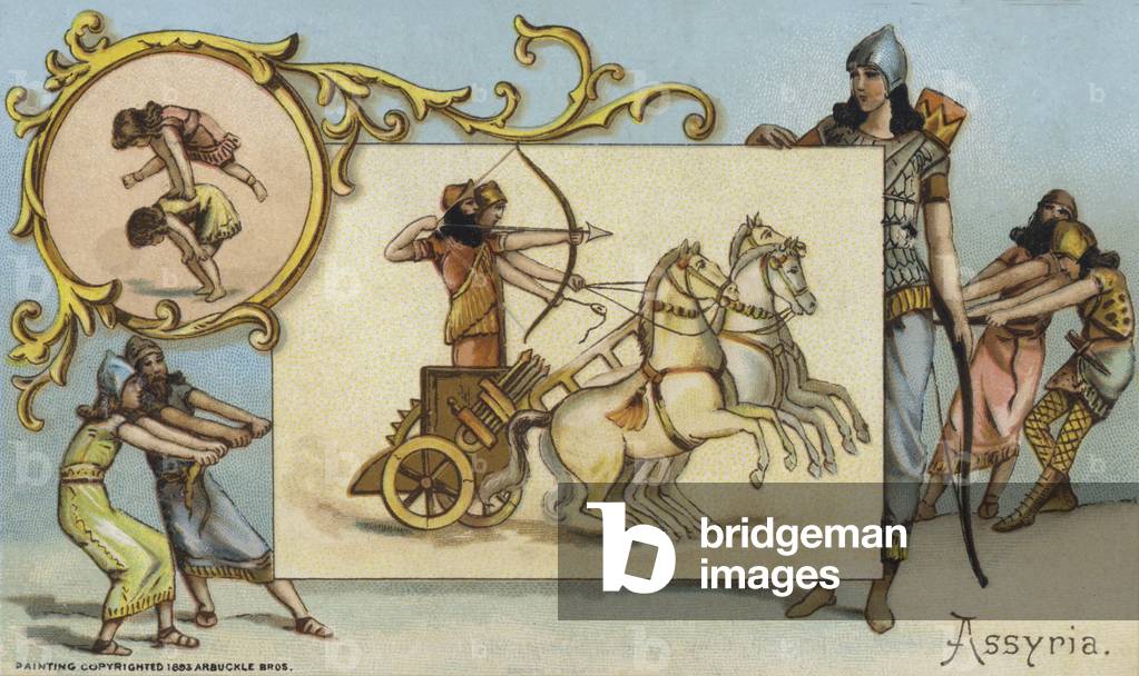 Scenes from ancient Assyria (chromolitho)