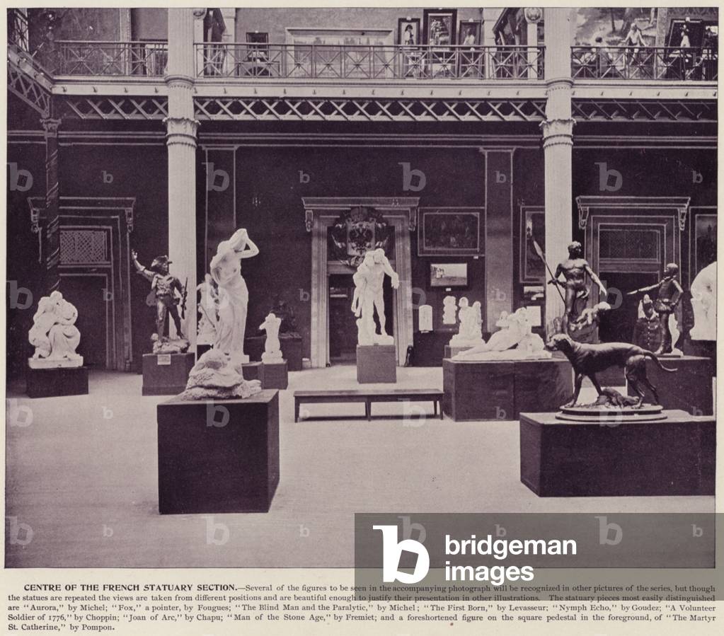 Chicago World's Fair, 1893: Centre of the French Statuary Section (b/w photo)