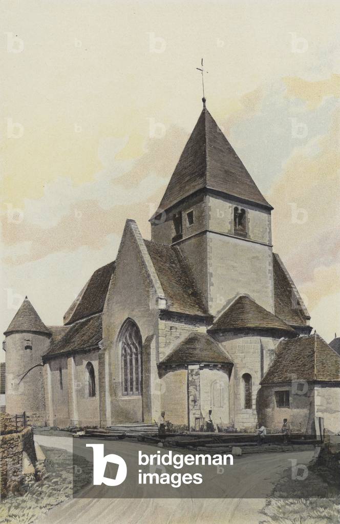 Druyes, Eglise, Ensemble S E (colour photo)