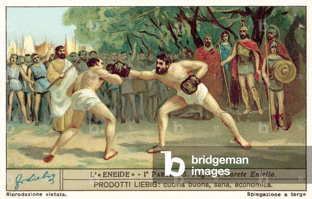 Boxing match between Entellus and Dares (chromolitho)