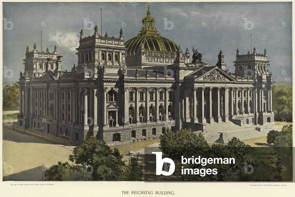 The Reichstag Building in Berlin (colour litho)