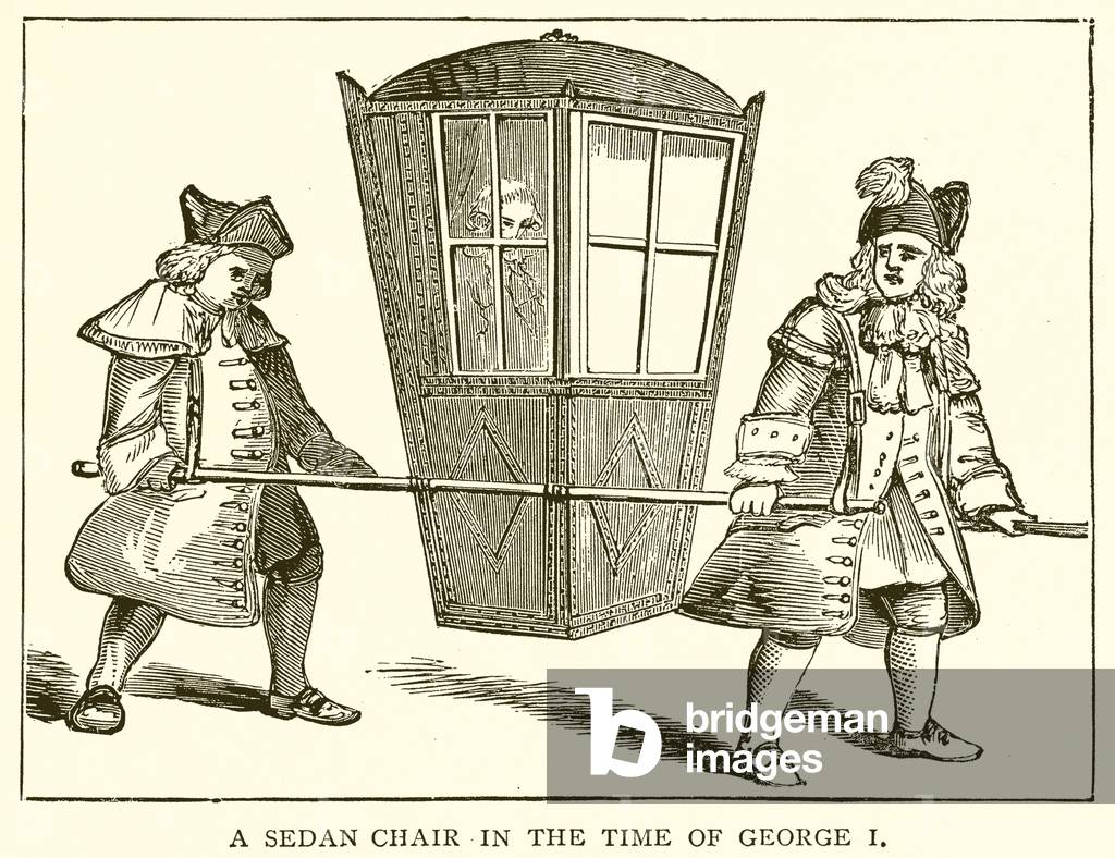 A Sedan Chair in the Time of George I (engraving)