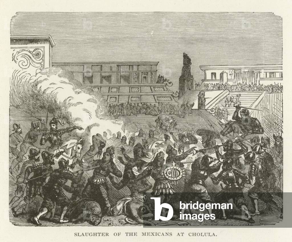 Slaughter of the Mexicans at Cholula (engraving)