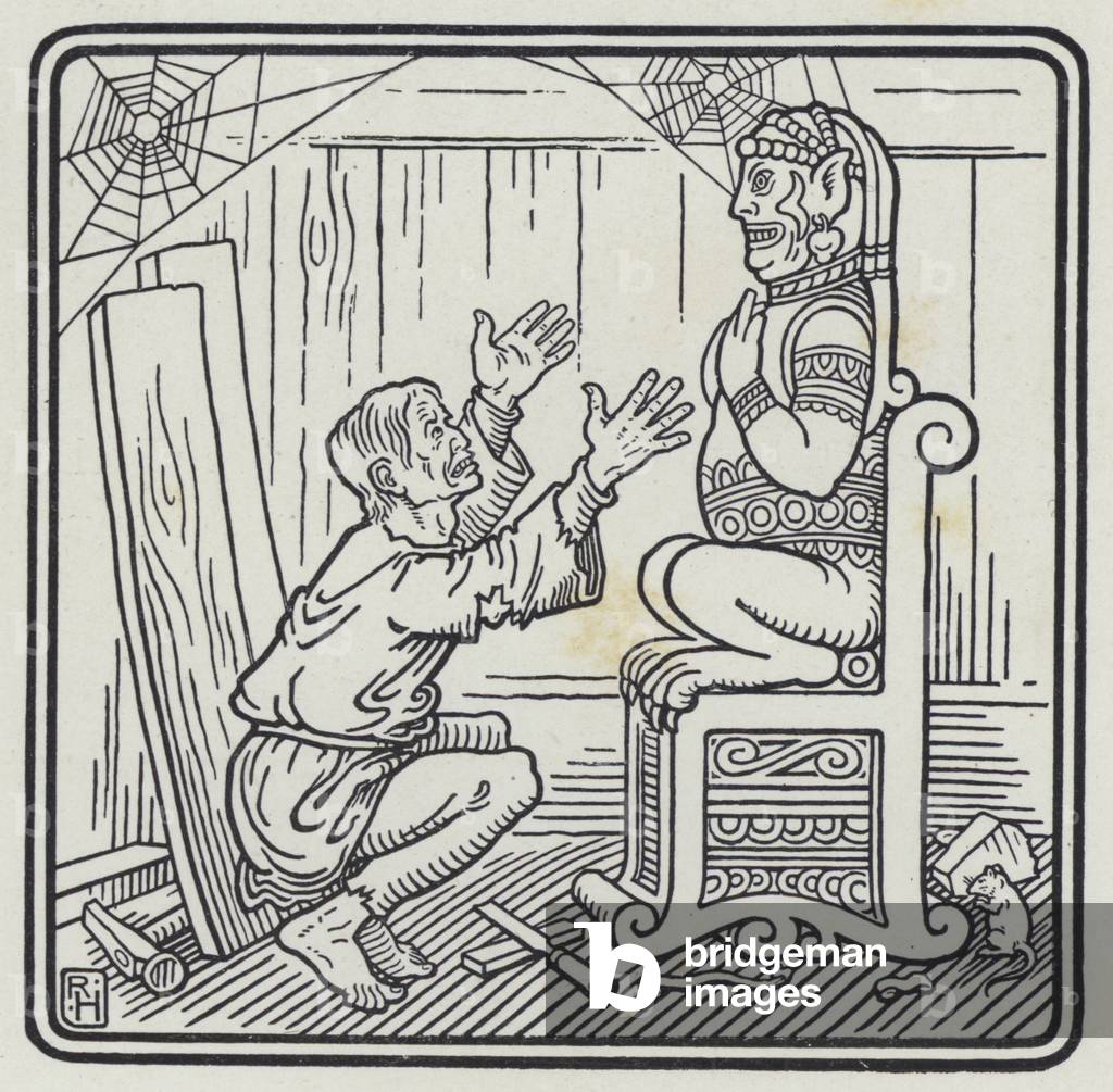 The Man And The Wooden God (engraving)