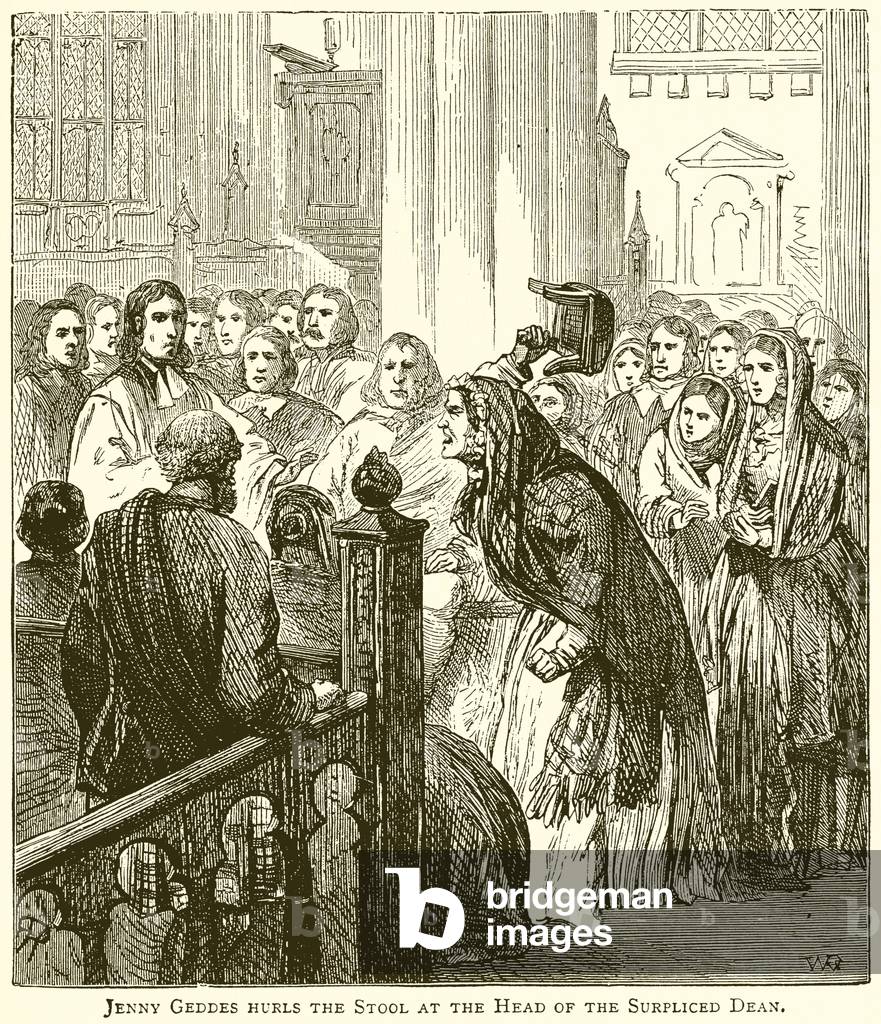 Jenny Geddes Hurls the Stool at the Head of the Surpliced Dean (engraving)