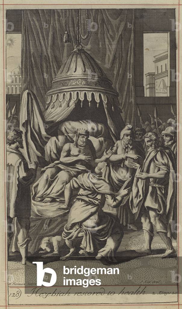Hezebiah restored to health (engraving)