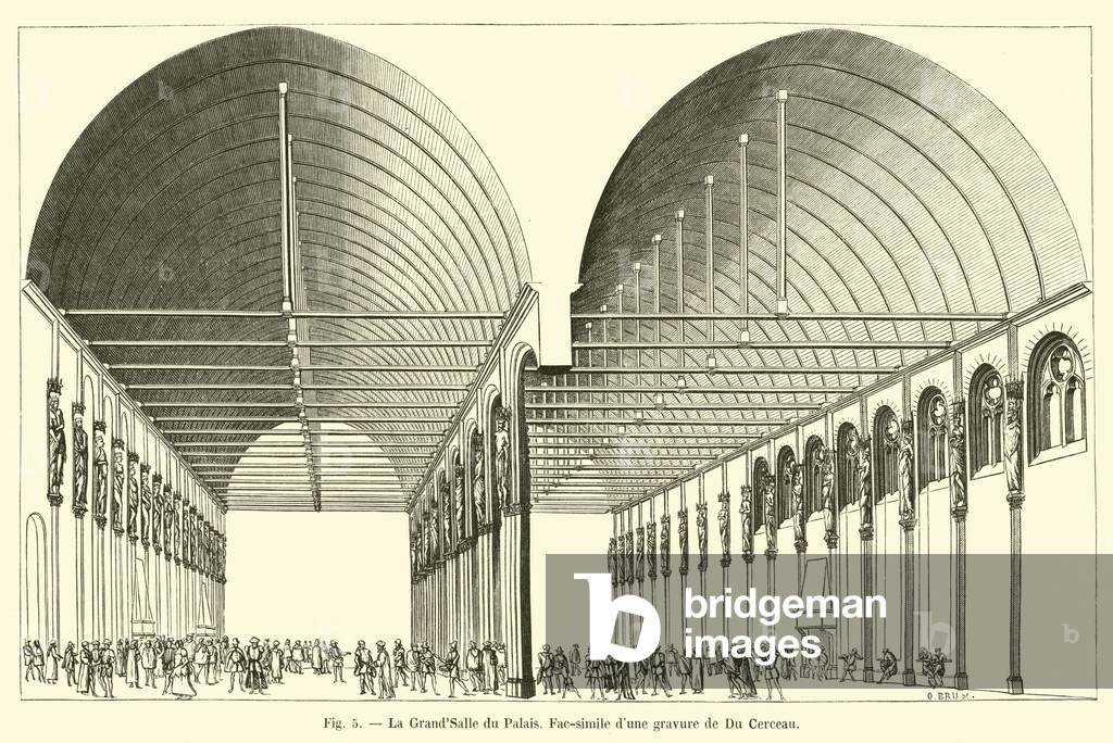 La Grand'Salle du Palais, Fac-simile d'une gravure de Du Cerceau (engraving)