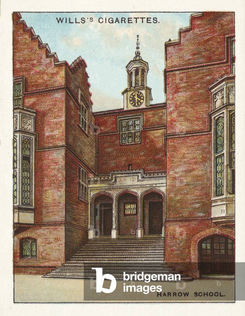 Public Schools, Harrow School, Donorum Dei Dispensatio Fidelis, Stet Fortuna Domus (chromolitho)