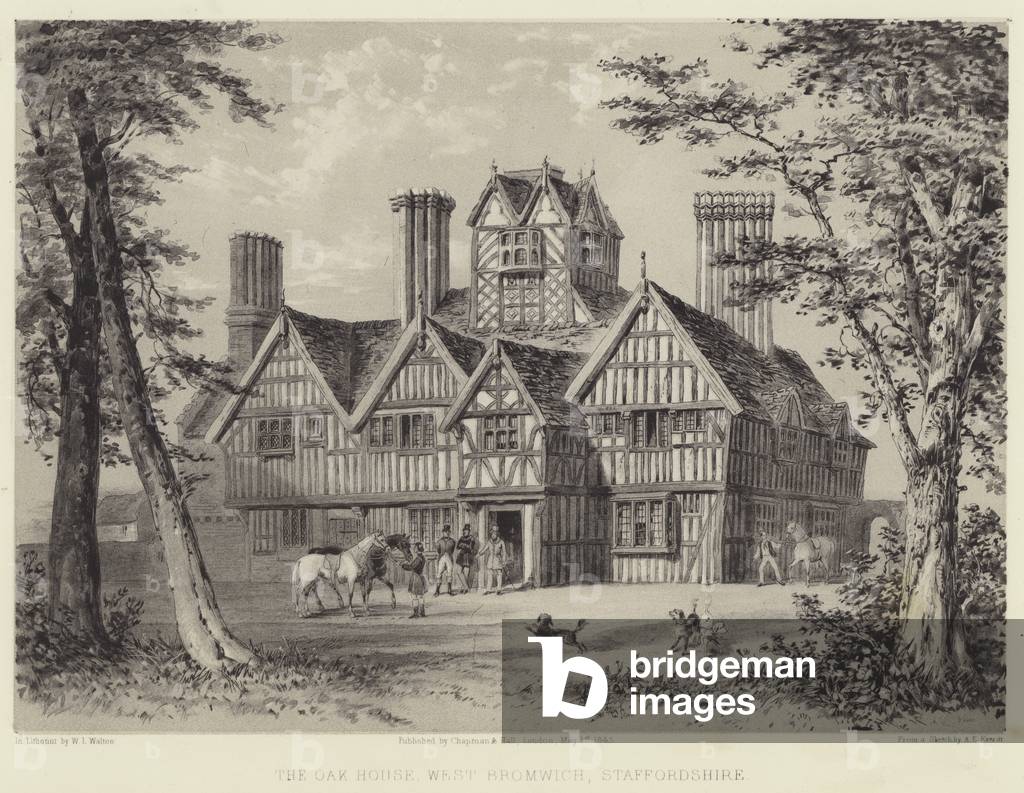 The Oak House, West Bromwich, Staffordshire (engraving)