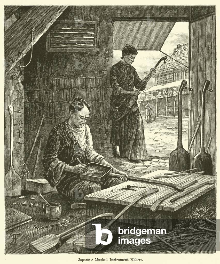 Japanese Musical Instrument Makers (engraving)