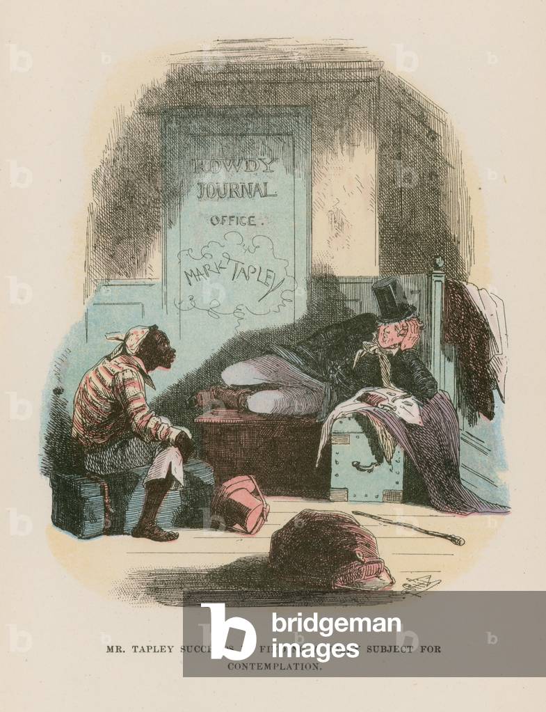 Illustration for Martin Chuzzlewit (colour litho)