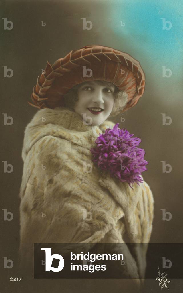 Wealthy woman posing (coloured photo)