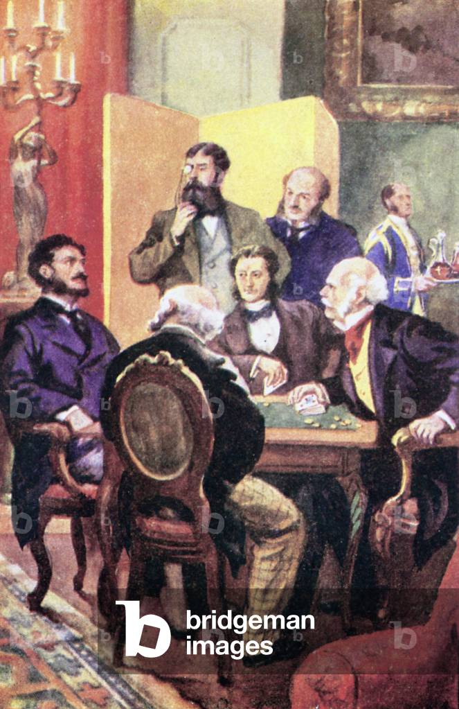 Illustration for Around The World In Eighty Days by Jules Verne (colour litho)