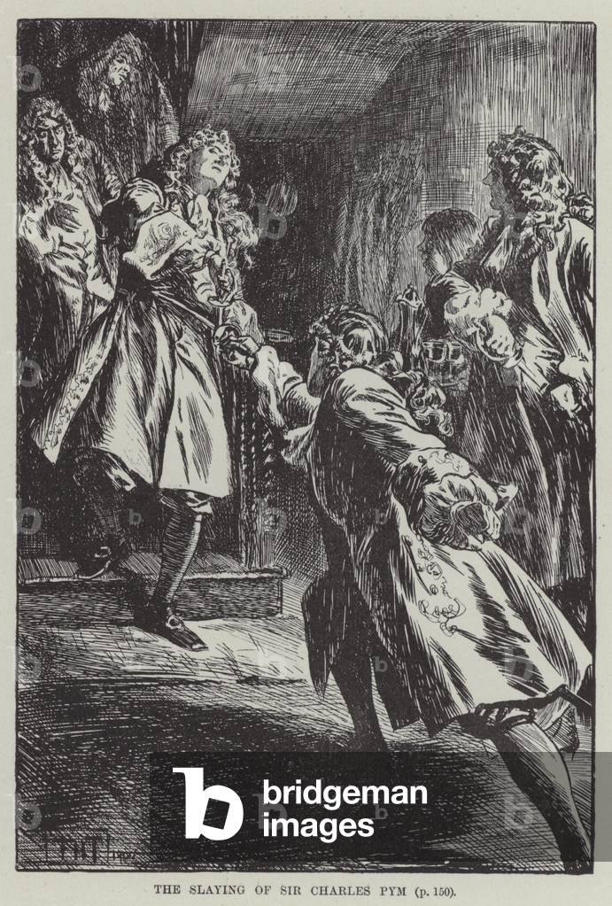 The slaying of Sir Charles Pym (engraving)