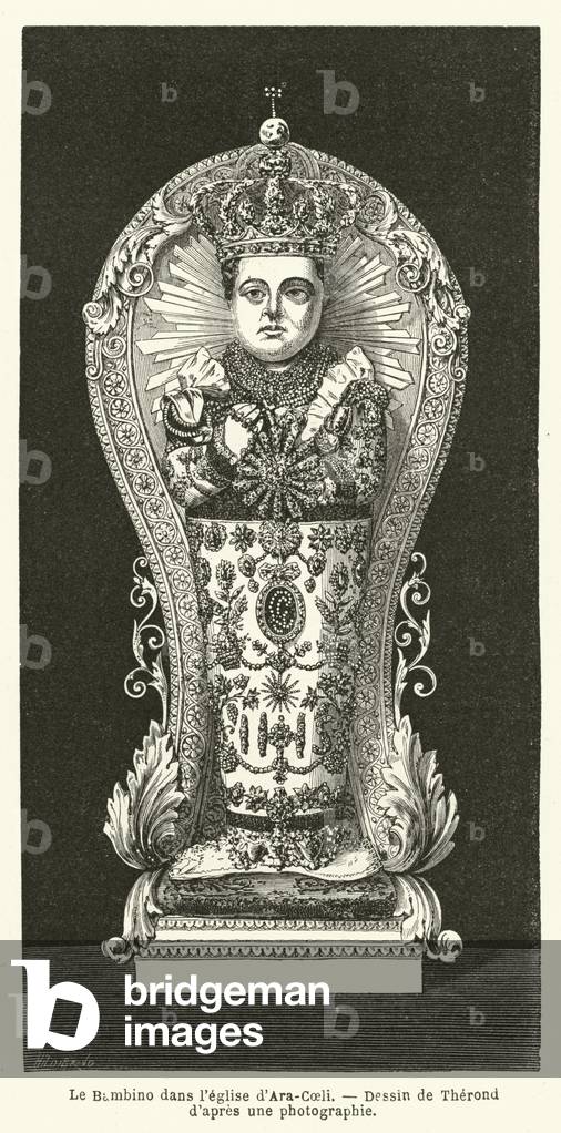 Le Bambino dans l'eglise d'Ara-Coeli (engraving)