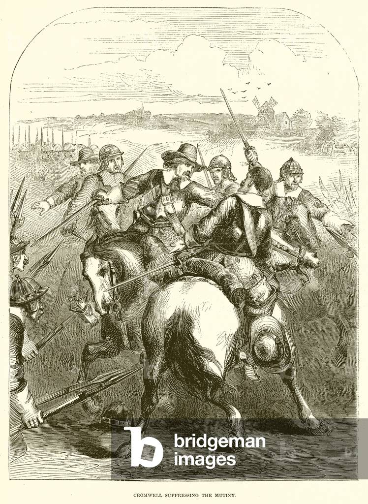 Cromwell suppressing the Mutiny (engraving)