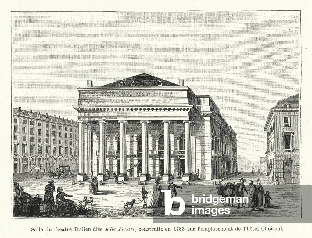 Salle du theatre Italien dite salle Favart, construite en 1783 sur l'emplacement de l'hotel Choiseul (engraving)