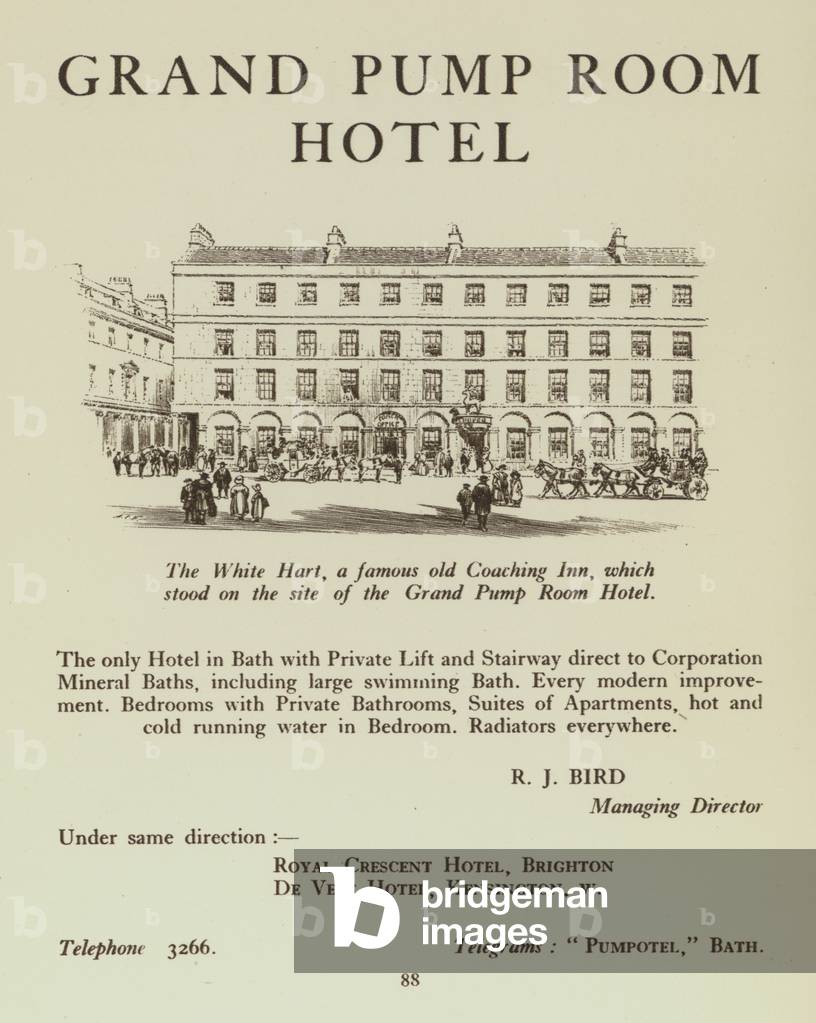 Grand Pump Room Hotel, Bath, Somerset (litho)