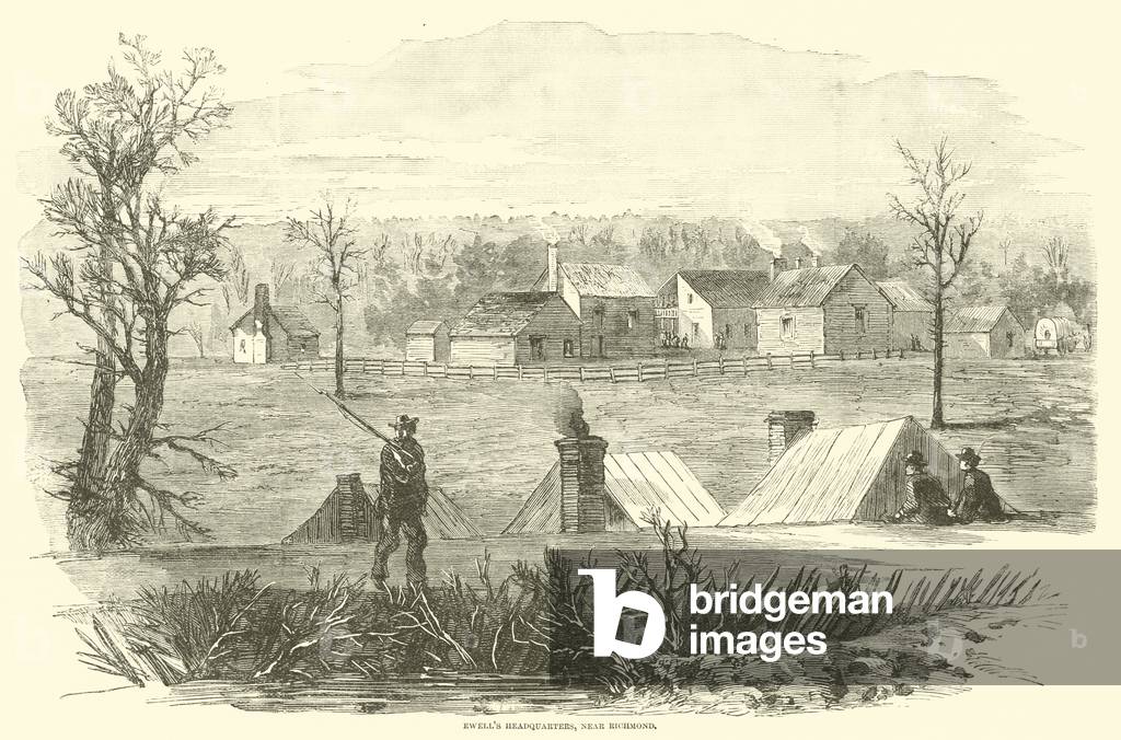 Ewell's Headquarters, near Richmond, March 1865 (engraving)
