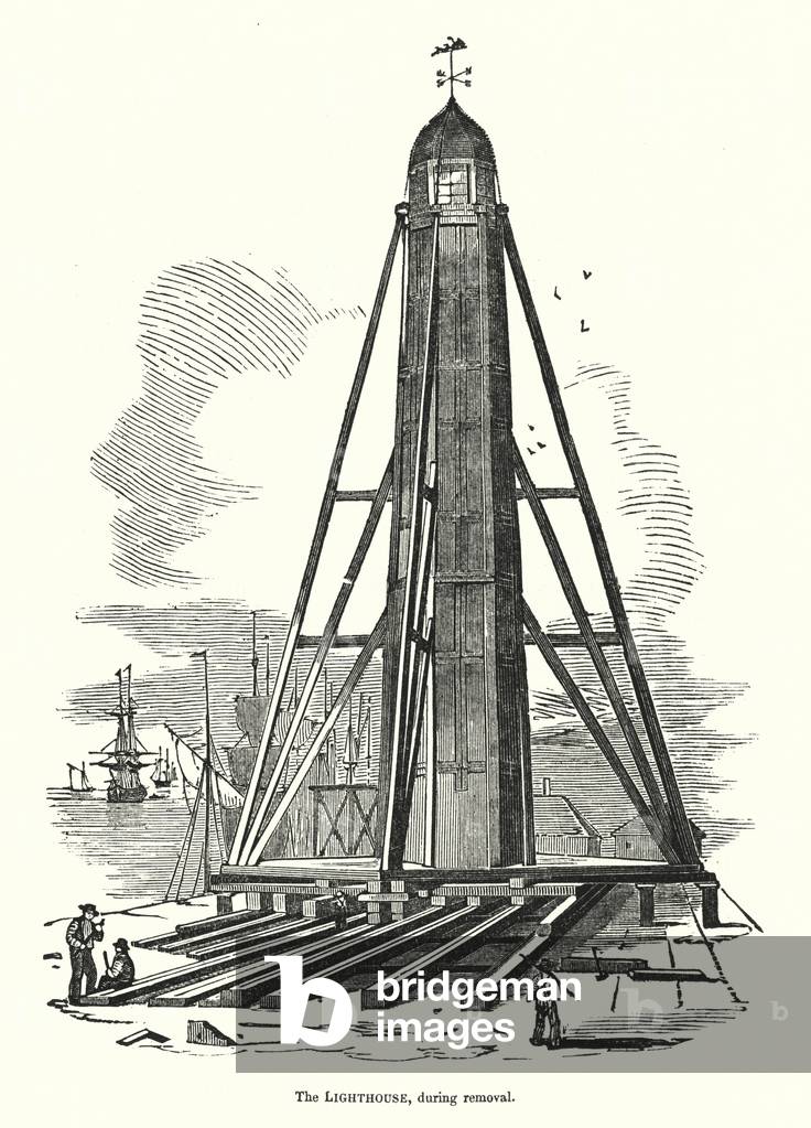 The Lighthouse, during removal (engraving)