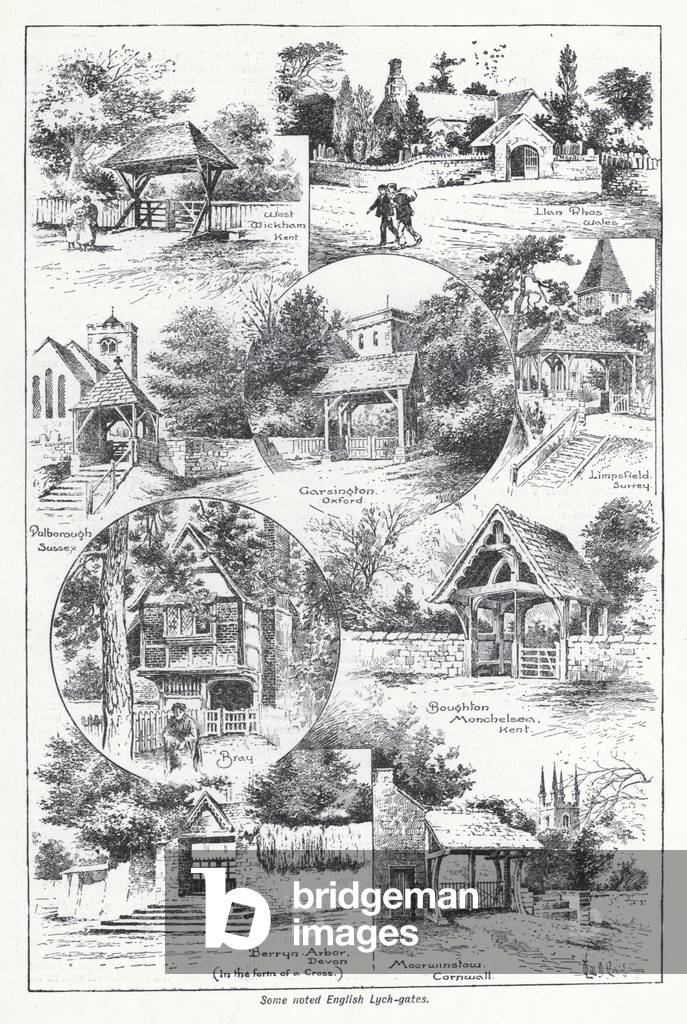 Some noted English lych-gates (litho)