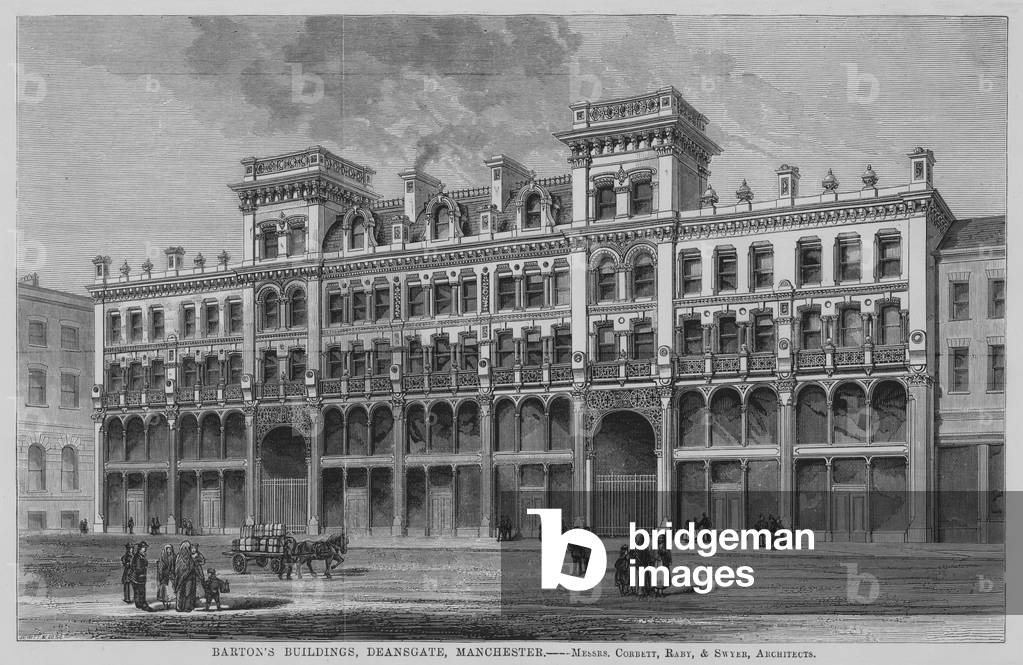 Barton's Buildings, Deansgate, Manchester (engraving)