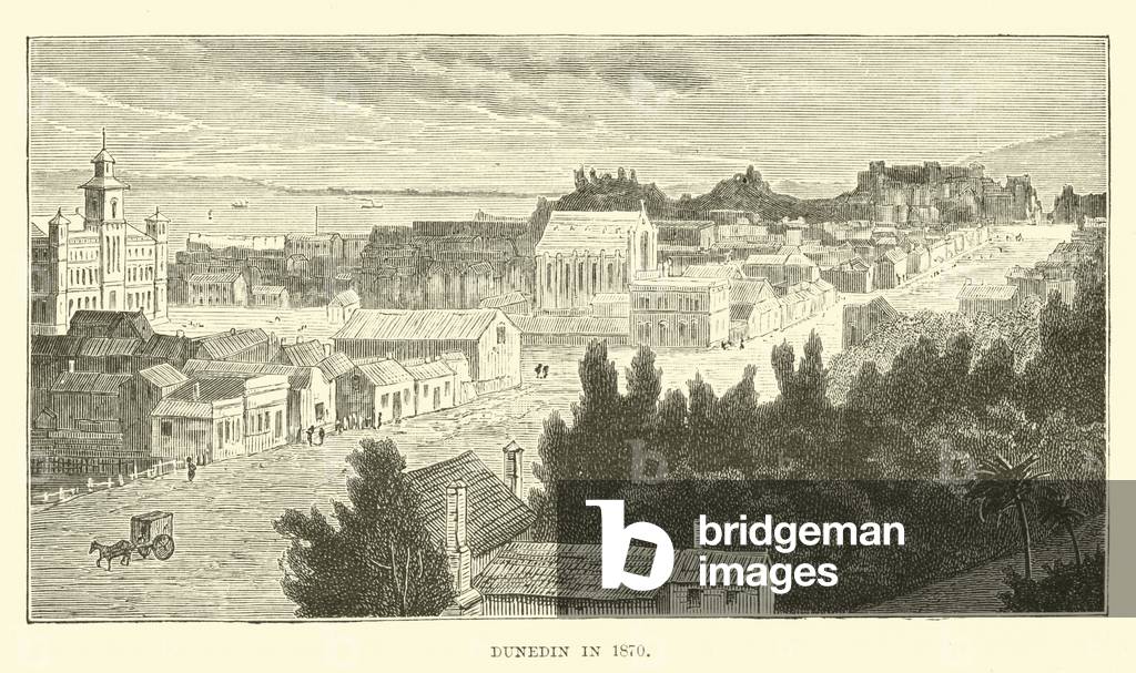 Dunedin in 1870 (engraving)