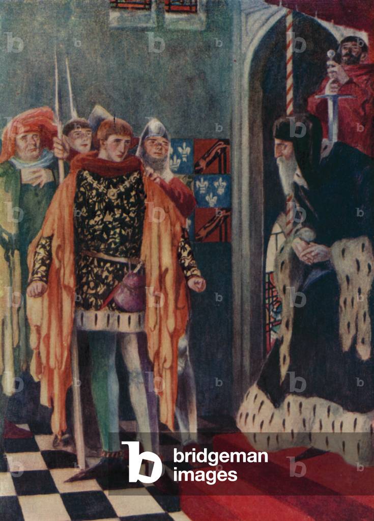 Prince Henry and Judge Gascoigne (colour litho)