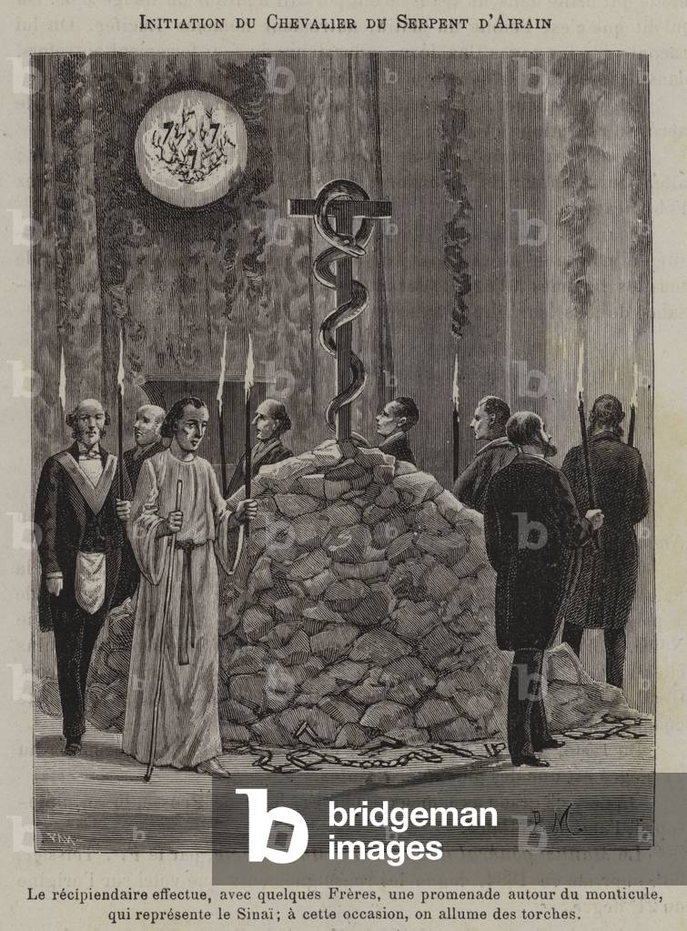 Initiation of a Knight of the Brazen Serpent (engraving)