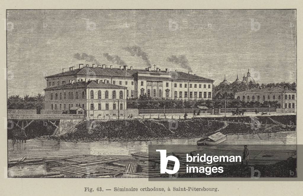 Seminaire orthodoxe, a Saint-Petersbourg (engraving)
