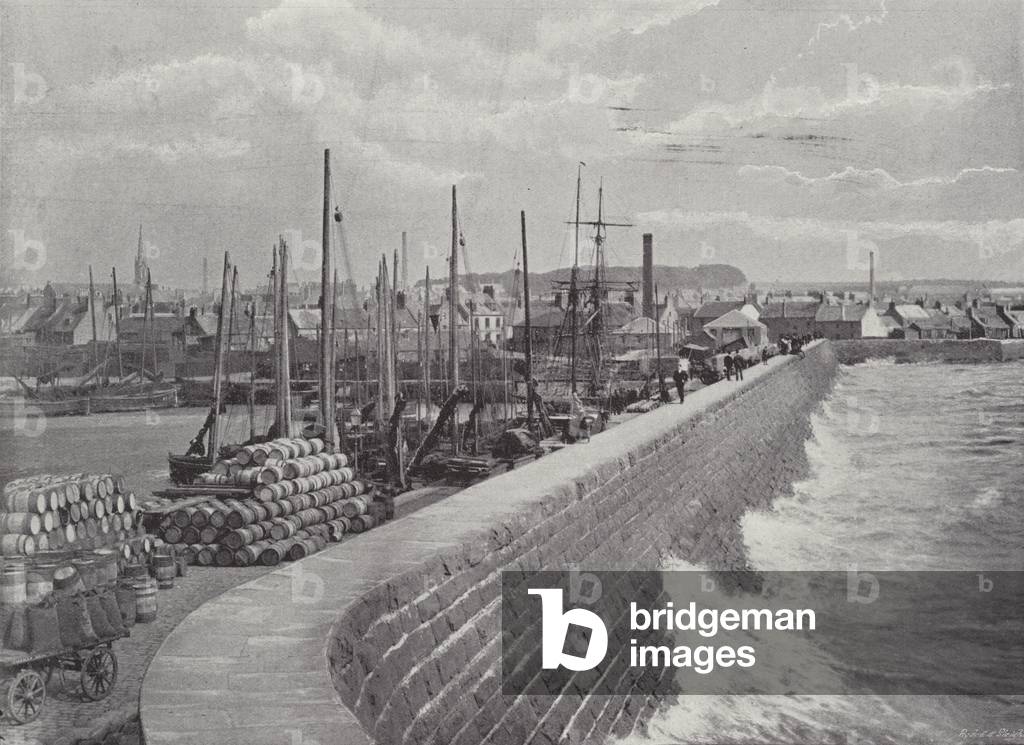 Arbroath, The Protection Wall (b/w photo)